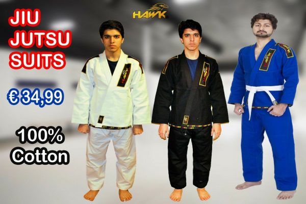 Hawk Brazilian Ju Jutsu Martial Arts Suit, Double-Stitched, 100% Cotton